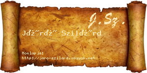 Járó Szilárd névjegykártya