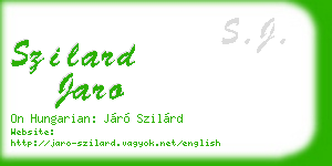 szilard jaro business card